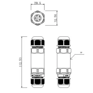 Deko-Light Connecteur extérieur pour 2 câbles 4-14mm pas cher