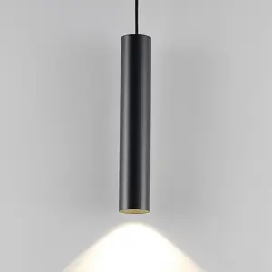 Deko-Light Suspension CAN, noir, hauteur 35 cm, Ø 6 cm, métal, GU10 pas cher