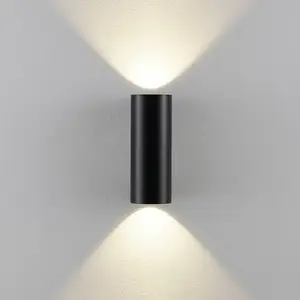 Deko-Light Applique d'extérieur CAN, noir, à 2 lampes, Ø 8 cm IP65 mét...