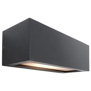 Comparateur de prix : Zoomoi Applique rectangulaire à LED E27 double émission couleur noire éclairage entrée balcon terrasse 230V IP54 NOIR