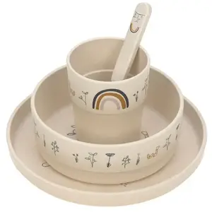 Comparateur de prix : Coffret repas Garden Explorer - Lässig - Set de vaisselle - Beige, Vert - À partir de 1 an