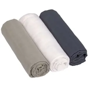 Lässig Lot de 3 langes en mousseline Cozy Home Vert, blanc et bleu (85 x 85 cm)Vendu paraubert