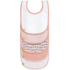 Lässig - Lot de 5 bavoirs en éponge imperméable 3-18 mois Souris pas cher