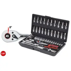Comparateur de prix : KS Tools Jeu de douilles et d'embouts 48 pcs CHROME+ 1/4" 918.0648