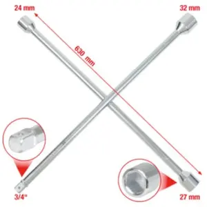Comparateur de prix : KS Tools 518.1155 Clé en croix 24 x 27 x 32 mm 3/4''