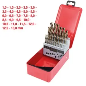 Comparateur de prix : Coffret de 25 forets HSS-CO au cobalt, Ø1,0-13,0 mm - KS TOOLS - 330.3613