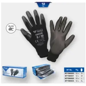 Comparateur de prix : Brilliant Tools - Gants En Tricot Microfin, Noir, S 12 Paires