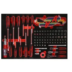 KS TOOLS Jeu de clés à douille et de tournevis 1/4' dans insert en mousse, 105 pcs