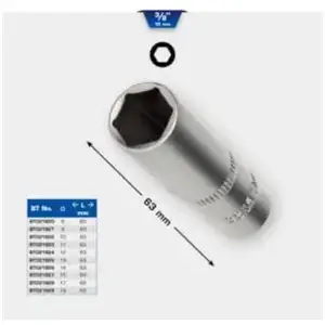 Comparateur de prix : Brilliant Tools - Douille 6 pans 3/8', version longue, 17 mm