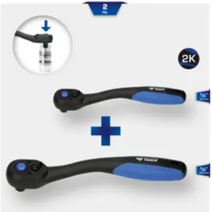 Comparateur de prix : Brilliant Tools Jeu de cliquets réversibles, 2 pcs, 1/4", 1/2"