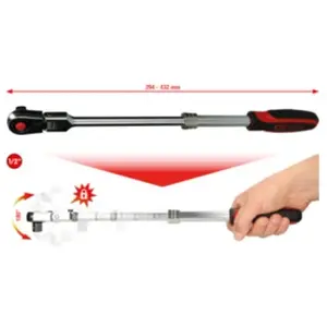 Comparateur de prix : KS Tools 914.1220 914.1220 Cliquet réversible télescopique 1/2 432 mm