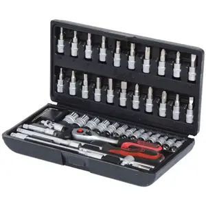 Comparateur de prix : Coffret de douilles F6 1/4'' - CHROMEmat - 46 pcs - KS TOOLS - 911.0646
