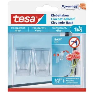 Tesa - Crochet adhésif ® transparent Contenu: 2 pc(s) pas cher