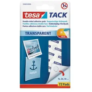 TESA Pastilles adhésives TACK - Transparent - x 72 pas cher