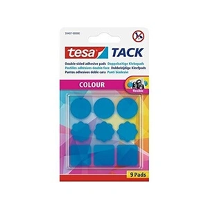 Tampons adhésifs tesa TACK, 9 pièces, réutilisables, bleus