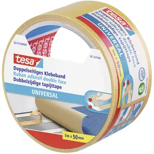 Comparateur de prix : Tesa Ruban adhésif double-face 56170-00004-11 blanc (L x l) 5 m x 50 mm caoutchouc