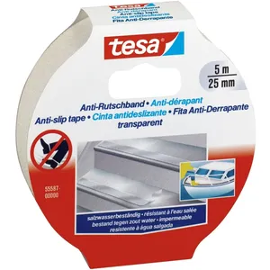 Comparateur de prix : TESA Ruban adhésif antidérapant - 5m x 25mm - Transparent