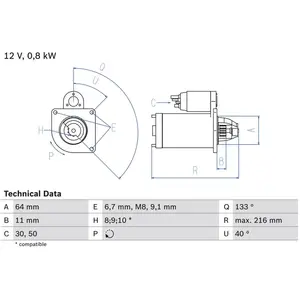 Comparateur de prix : Bosch Démarreur, 12 V, par ex. pour Abarth, Fiat, Lancia, Alfa Romeo, Ford