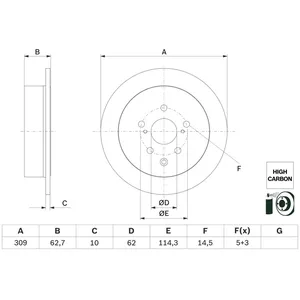 BOSCH Disques de frein (Ref: 0 986 479 G61) pas cher