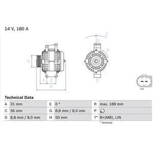 Comparateur de prix : Bosch Alternateur, 14 V, par ex. pour Mercedes-Benz