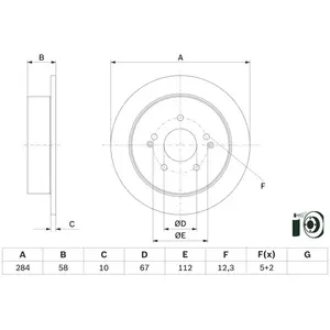 Disque de frein BOSCH 0 986 479 H16 arrière, plein, 1 pièce pas cher