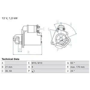 Démarreur / Démarreur 0 986 028 080 Bosch Nissan Bosch 2808 pas cher