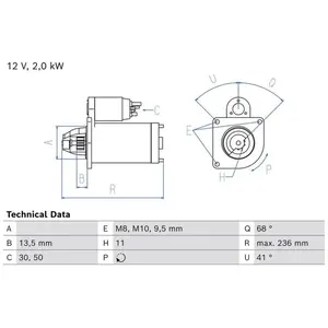 Démarreur / Démarreur 0 986 026 390 Bosch Ford Bosch 0986026390 pas cher