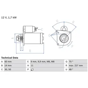 BOSCH Démarreur pour MINI: MINI (Ref: 0 986 023 050) pas cher