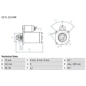 Comparateur de prix : BOSCH Démarreur pour RENAULT: Master & OPEL: Movano (Ref: 0 986 020 091)