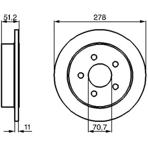 Disque de frein BOSCH 0 986 478 487 arrière, plein, 1 pièce pas cher