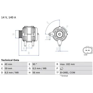 Comparateur de prix : BOSCH Alternateur pour AUDI: A5, A4, Q5 (Ref: 0 986 081 180)