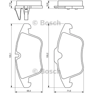 Bosch Automotive Jeu de 4 plaquettes de frein, Essieu avant, par ex. pour Citroën, Peugeot pas cher