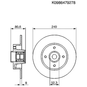 Bosch Automotive Jeu de 2 disques de frein, plein, Essieu arrière, par ex. pour Renault pas cher