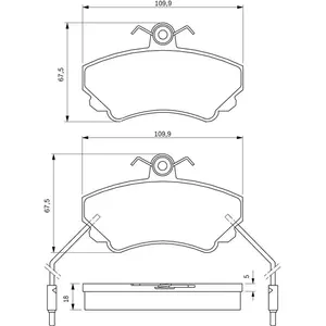 Plaquettes de frein avant (4 pièces) Bosch Bp551 pas cher