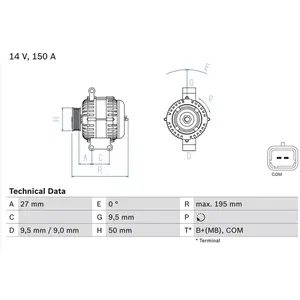 Comparateur de prix : BOSCH Alternateur pour MINI: MINI (Ref: 0 986 081 820)