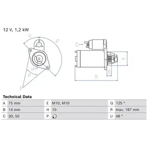 Comparateur de prix : BOSCH Démarreur pour HYUNDAI: i20, i10 (Ref: 0 986 026 300)