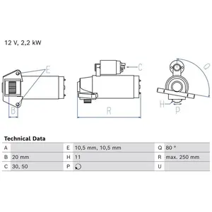 BOSCH Démarreur pour FORD: Transit/Tourneo (Ref: 0 986 027 320) pas cher