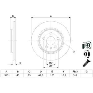 Disque de frein BOSCH 0 986 479 F53 pas cher