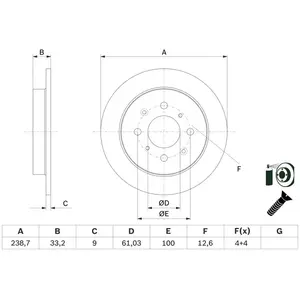 Disque de frein BOSCH 0 986 479 F34 arrière, plein, 1 pièce pas cher