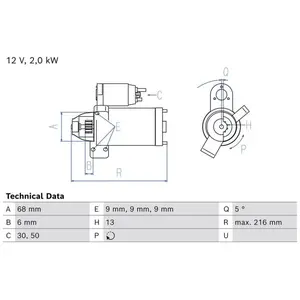 BOSCH Démarreur pour BMW: Série 2, Série 3, Série 5, Série 1, Série 4, X5, X3, X4 (Ref: 0 986 026 320) pas cher