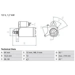 BOSCH Démarreur pour DS: DS4, DS3, DS5 & PEUGEOT: Partner, 5008, 208, Expert, 508, 308, 3008, Traveller, 2008 & CITROËN: Berlingo (Ref: 0 986 026 280) pas cher