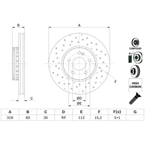 Disque de frein BOSCH 0 986 479 H37