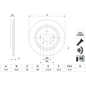 Disque de frein BOSCH 0 986 479 H17 pas cher