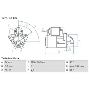BOSCH Démarreur (Ref: 0 986 026 690) pas cher