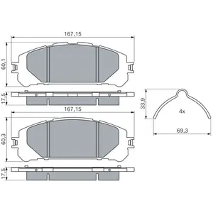 Jeu De Plaquettes De Frein, Frein À Disque 0 986 310 Bosch Lexus; Suzuki; Toyota Bosch Bp3008 pas cher