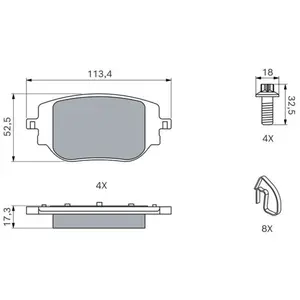 Jeu De Plaquettes De Frein, Frein À Disque 0 986 184 Bosch Citroën; Fiat; Opel; Peugeot; Toyota Bosch Bp2882 pas cher