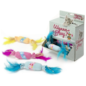 Comparateur de prix : Ebi Jouet Chat - Wanna Play Candy Met Ratel x1 - 12 x 3 cm - coloris aléatoire