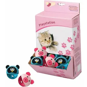 Balle pour chat têtes d’animaux Ebi Multicolore 5x5x5 cm 409/424308 pas cher