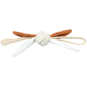 Comparateur de prix : D&D Home, Jouet Jule pour Chiens 37x6,5x6,5 cm Blanc, Noeud de Corde en Coton Durable avec Boucles en Textile résistant, Bruit de froissement, Combinaison intéressante de matériaux