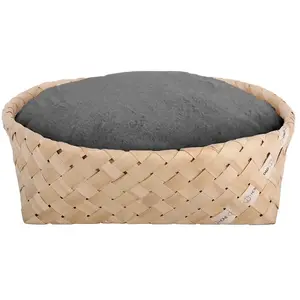 Comparateur de prix : D&D Home, Panier tressé avec Coussin Super épais et Doux Modèle Bodhi, 52x52x15 cm, Blanc, Housse de Coussin Lavable, Design élégant au Look Naturel, Bois de pin tressé